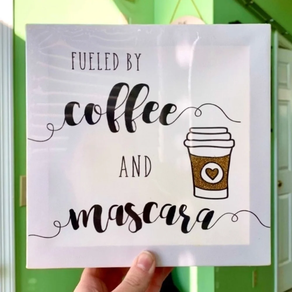 Coffee + Make up Lovers Thick Canvas Wall Decor for Vanity